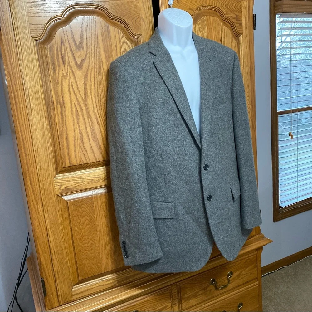 J. Crew Ludlow Jacket Yorkshire Tweed Two‎ Button Sport Coat Grey Men’s Sz 44L